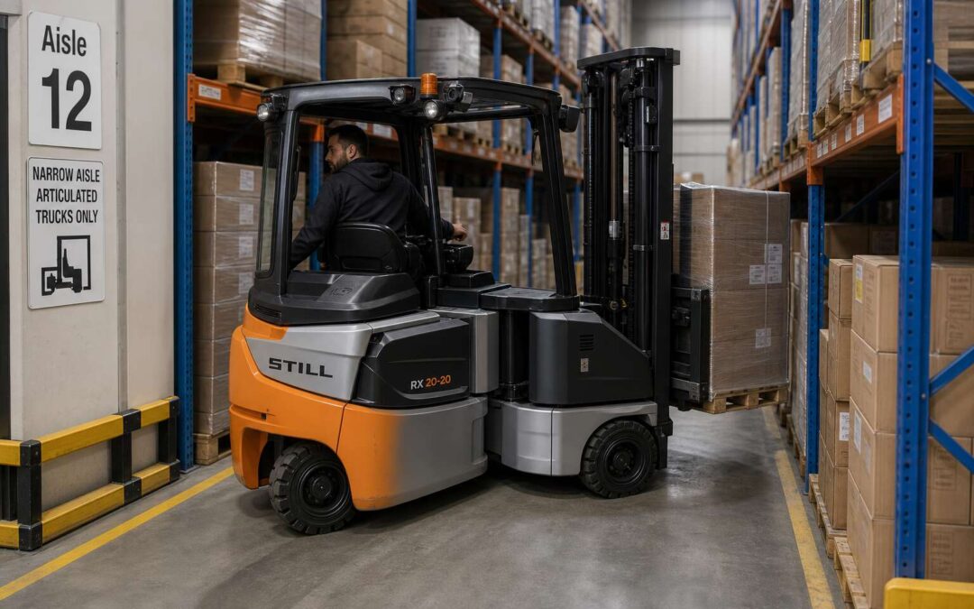 Articulated fork lift trucks deliver unmatched maneuverability in tight warehouse spaces.